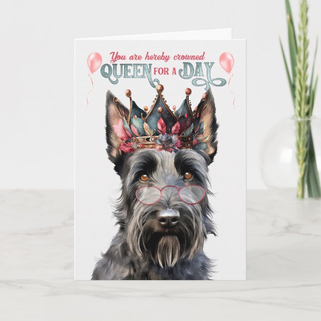 Scottish Terrier drottning för en dag på födelseda Kort (Framsida)