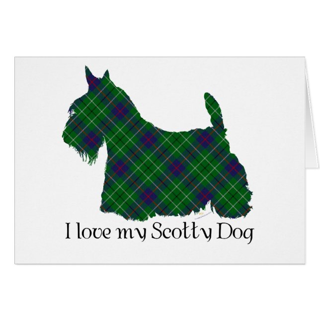 Scottish Terrier Duncan Tartan Hälsningskort (Framsidan Horizontal)