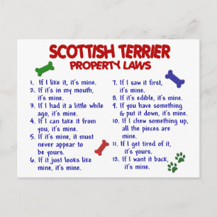 SCOTTISH TERRIER Egendom LAGSTIFTNING 2 Vykort
