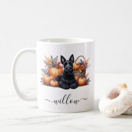 Scottish Terrier Fall Mugg med Personlig Namn