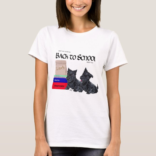 Scottish Terrier Fall Säsong Design T Shirt (Framsida)