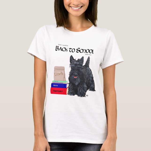 Scottish Terrier Fall Säsong Design T-shirt (Framsida)