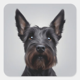 Scottish Terrier Fyrkantigt Klistermärke