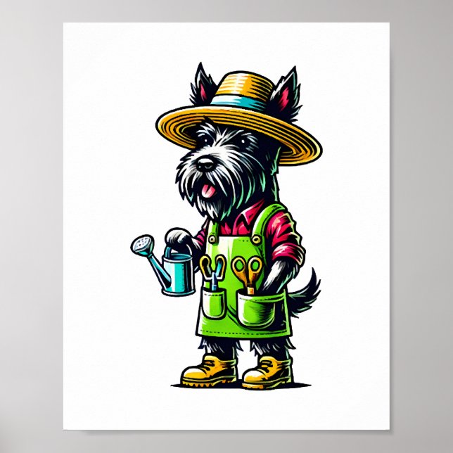 Scottish Terrier Gardener Poster (Framsidan)