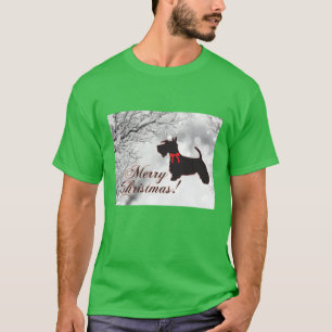Scottish Terrier God jul T Shirt
