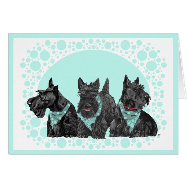 Scottish Terrier Greeting Card Hälsningskort (Framsidan Horizontal)