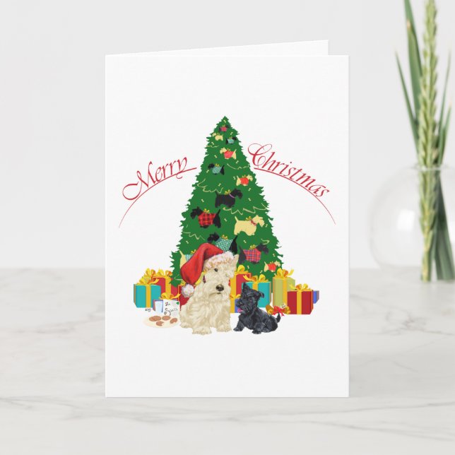 Scottish Terrier Greeting Card Helgkort (Framsida)