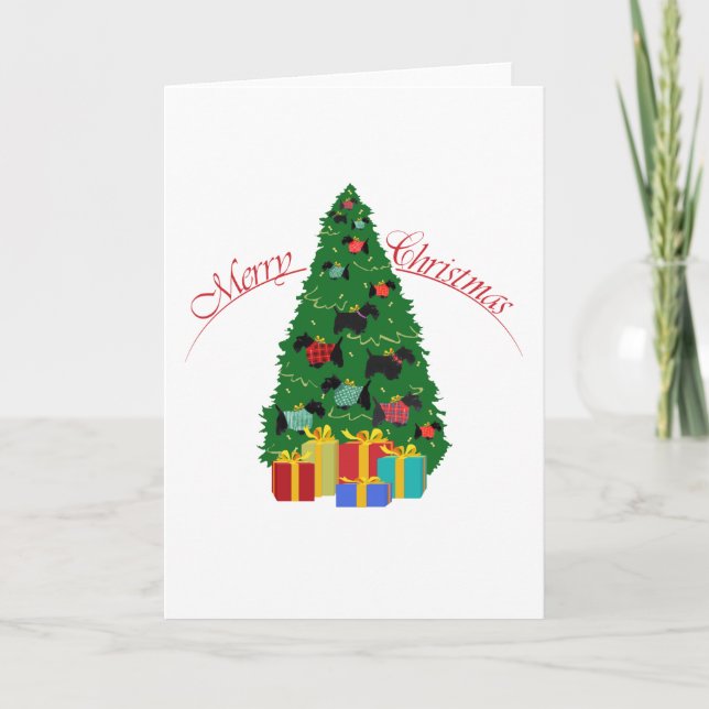 Scottish Terrier Greeting Card Helgkort (Framsida)