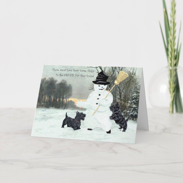 Scottish Terrier Greeting Card Helgkort (Framsida)