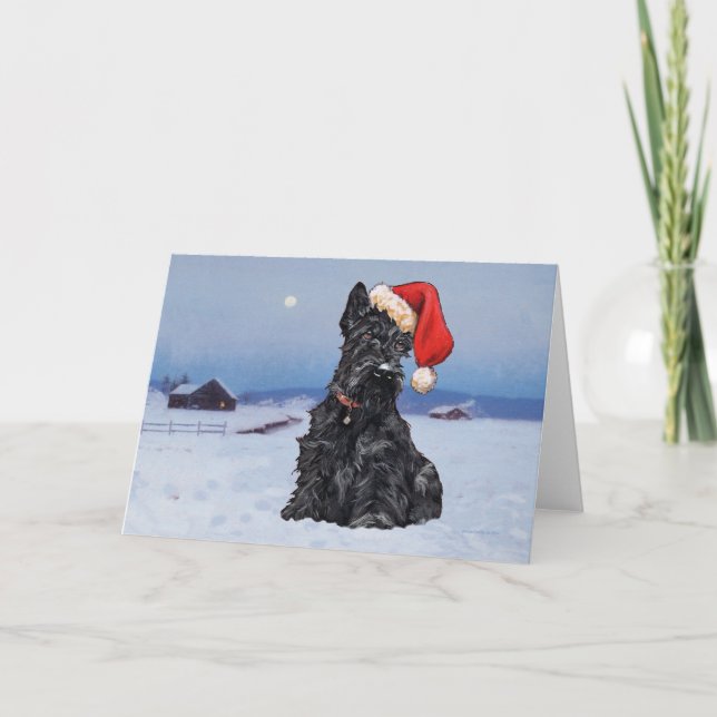 Scottish Terrier Greeting Card Helgkort (Framsida)