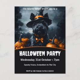 Scottish Terrier Halloween fest Inbjudan Vykort