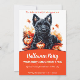 Scottish Terrier Halloween fest Inbjudningar