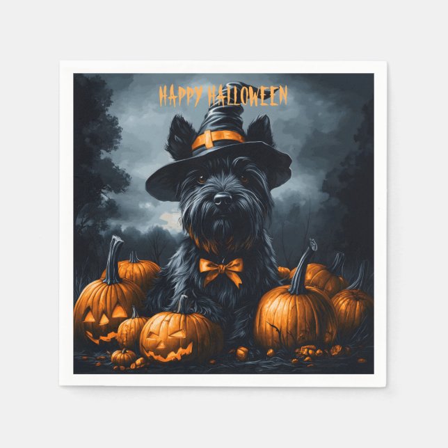 Scottish Terrier Halloween Pappersservett (Framsidan)