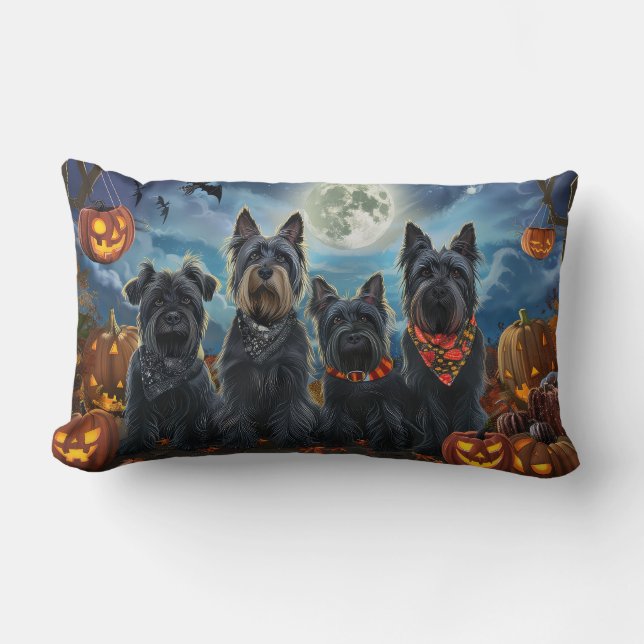Scottish Terrier Halloween Spooky Lumbarkudde (Framsida)