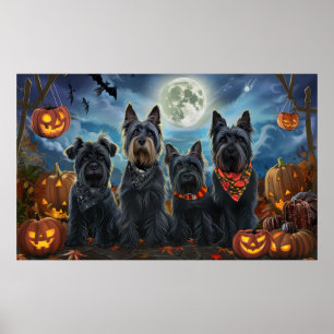 Scottish Terrier Halloween Spooky Poster