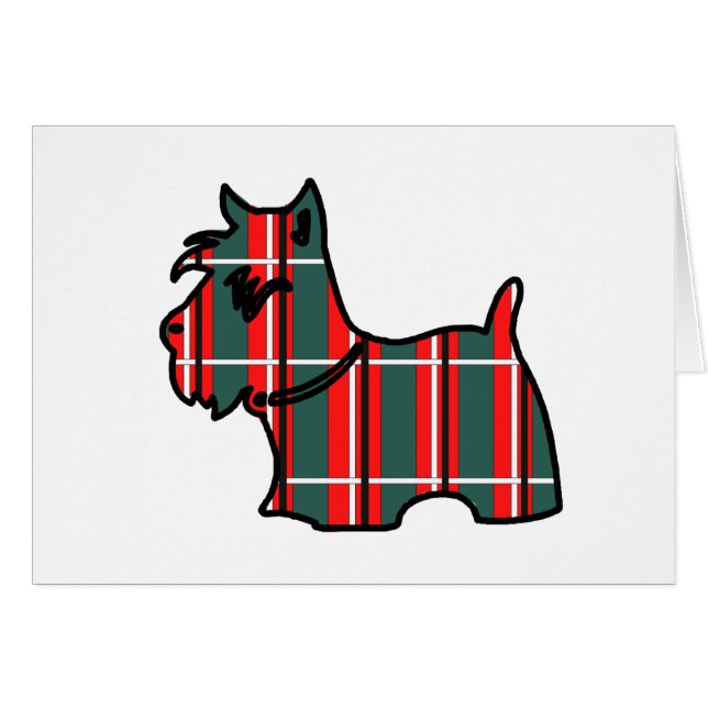 SCOTTISH TERRIER HÄLSNINGSKORT (Framsidan Horizontal)