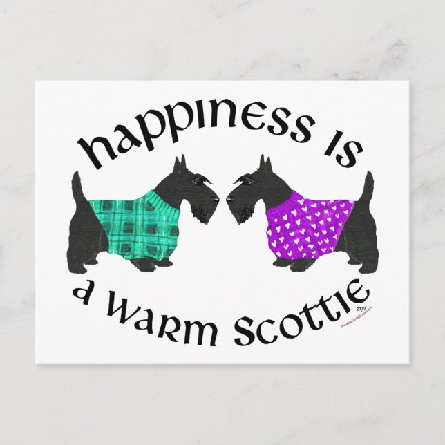 Scottish Terrier Happiness Vykort (Framsida)