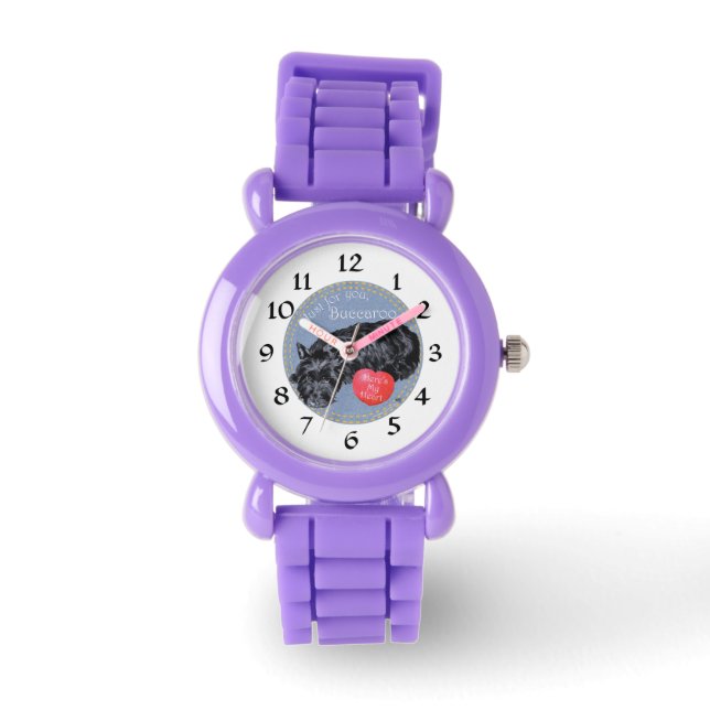 Scottish Terrier Här är mitt hjärta Armbandsur (Framsida)