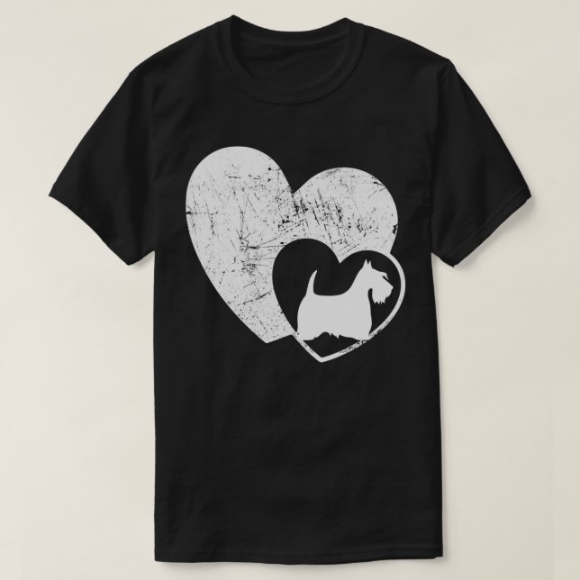 Scottish Terrier Heart Dog  T Shirt (Design framsida)