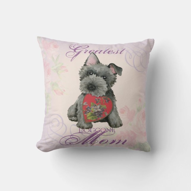 Scottish Terrier Heart Mamma Dekorativ kudde (Framsida)