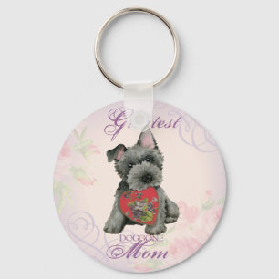 Scottish Terrier Heart Mamma Keychain Nyckelring