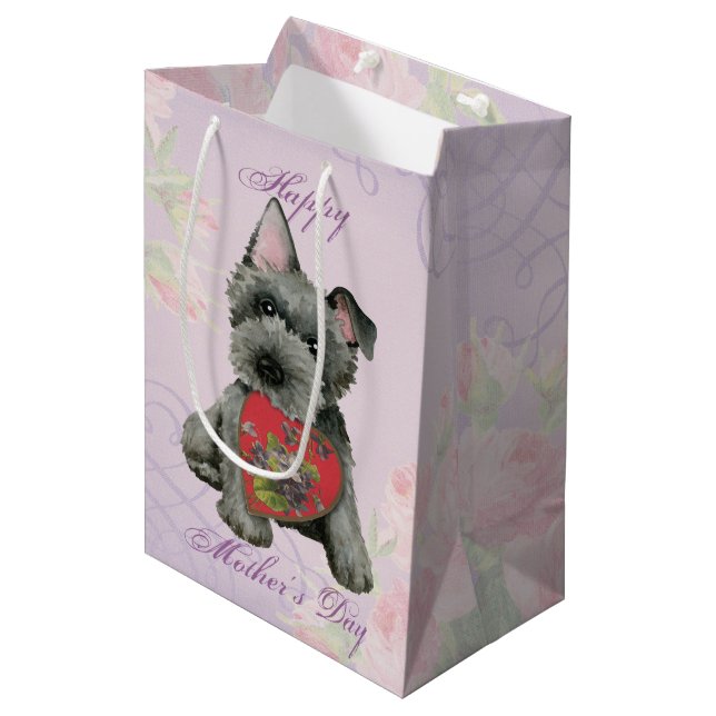 Scottish Terrier Heart Mamma Medium Gift Bag (Framsidan Vinklad)