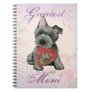 Scottish Terrier Heart Mamma Notebook Anteckningsbok