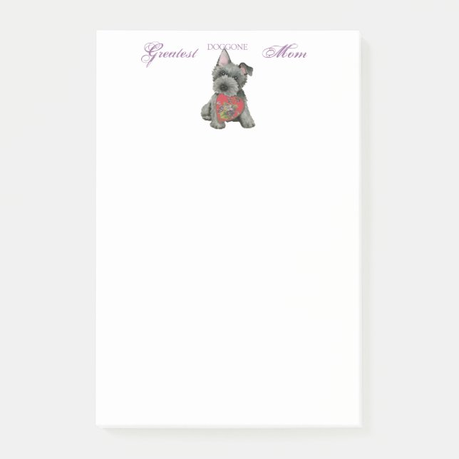 Scottish Terrier Heart Mamma Post-it Notes Block (Framsida)