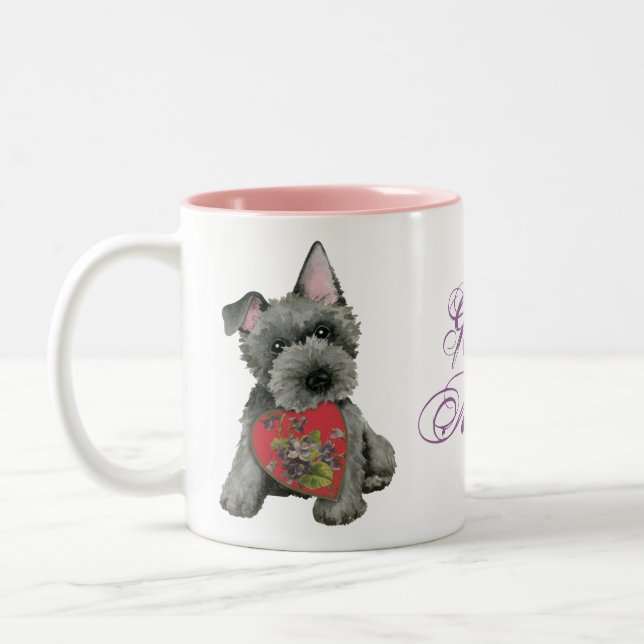 Scottish Terrier Heart Mamma Two-Tone Coffee Mugg (Vänster)