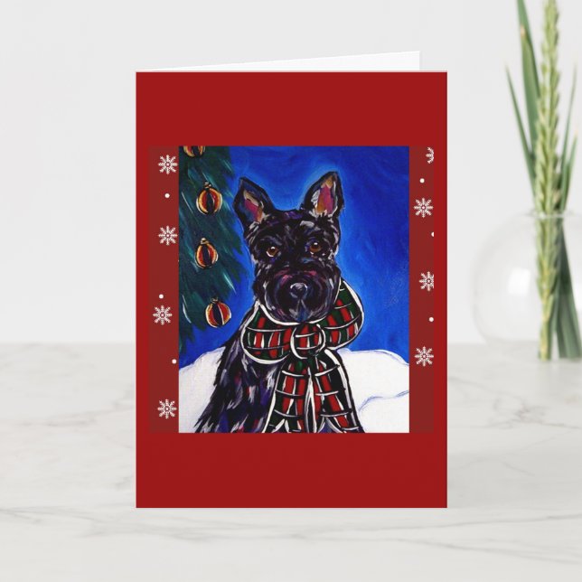 Scottish Terrier Helgdag Card Helgkort (Framsida)