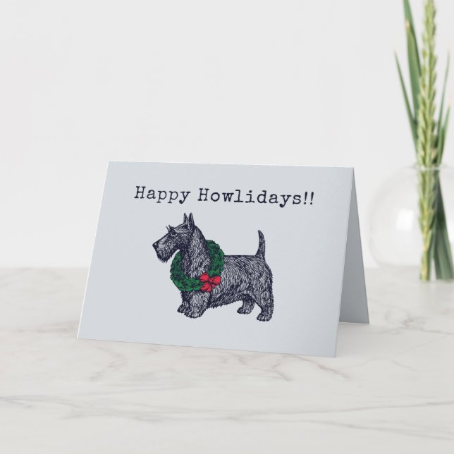 Scottish Terrier Helgdag Card Helgkort (Framsida)