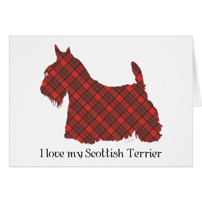 Scottish Terrier Hepburn Tartan Hälsningskort (Framsidan Horizontal)
