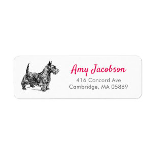 Scottish Terrier Hund älskare Scottie Returadress Etikett