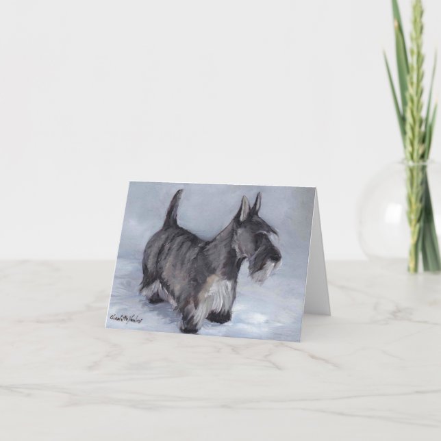 Scottish Terrier Hund Art Note Card Kort (Framsida)