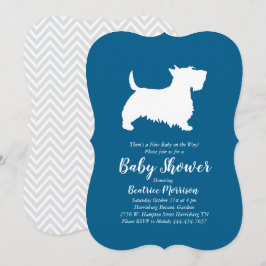 Scottish Terrier Hund Baby Shower Blue Boy Inbjudningar