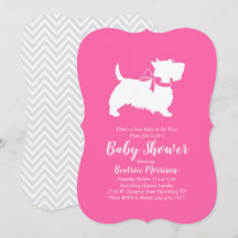 Scottish Terrier Hund Baby Shower Rosa Girl