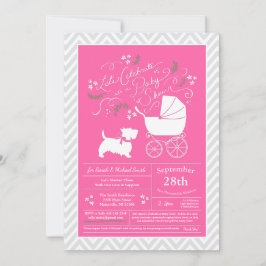 Scottish Terrier Hund Baby Shower Rosa Girl Inbjudningar