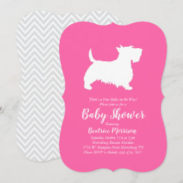 Scottish Terrier Hund Baby Shower Rosa Girl Inbjudningar