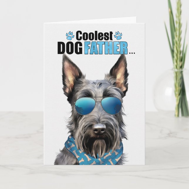Scottish Terrier Hund Coolest Pappa Fars dag Helgkort (Framsida)