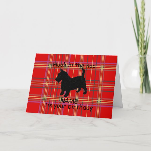 Scottish Terrier Hund Customize Card, Scots dialec Kort (Framsida)