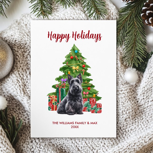 Scottish Terrier Hund Family jul Julkort (Skapare uppladdad)