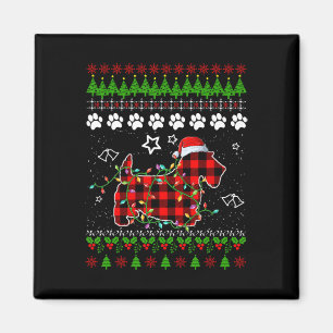 Scottish Terrier Hund Funny Julafton Ugly Sweater Magnet