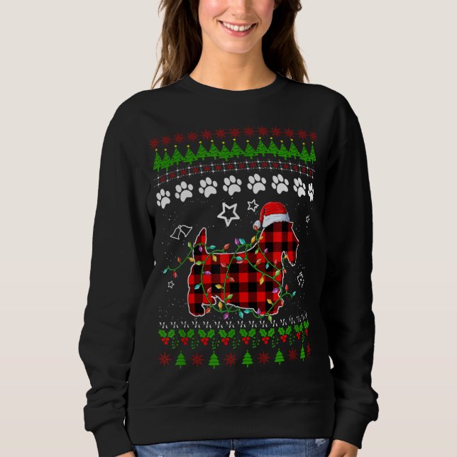 Scottish Terrier Hund Funny Julafton Ugly Sweater  T Shirt (Framsida)