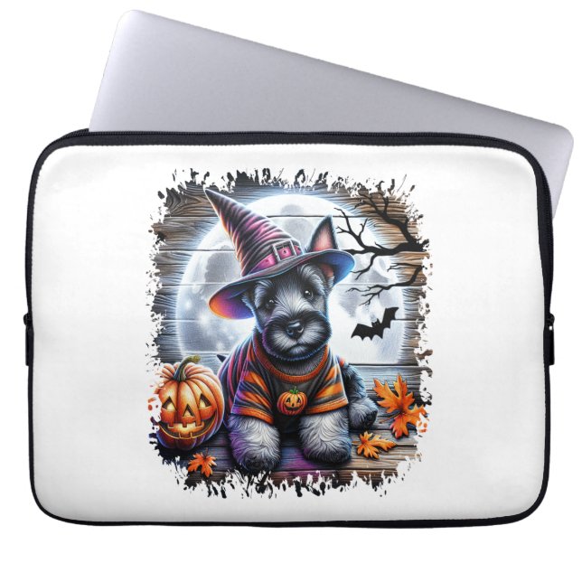 Scottish Terrier Hund Halloween Laptop Fodral (Framsidan)