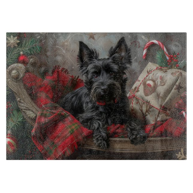 Scottish Terrier Hund jul Festive (Framsidan)