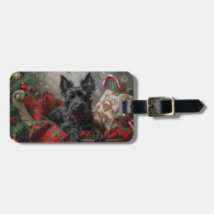 Scottish Terrier Hund jul Festive Bagagebricka