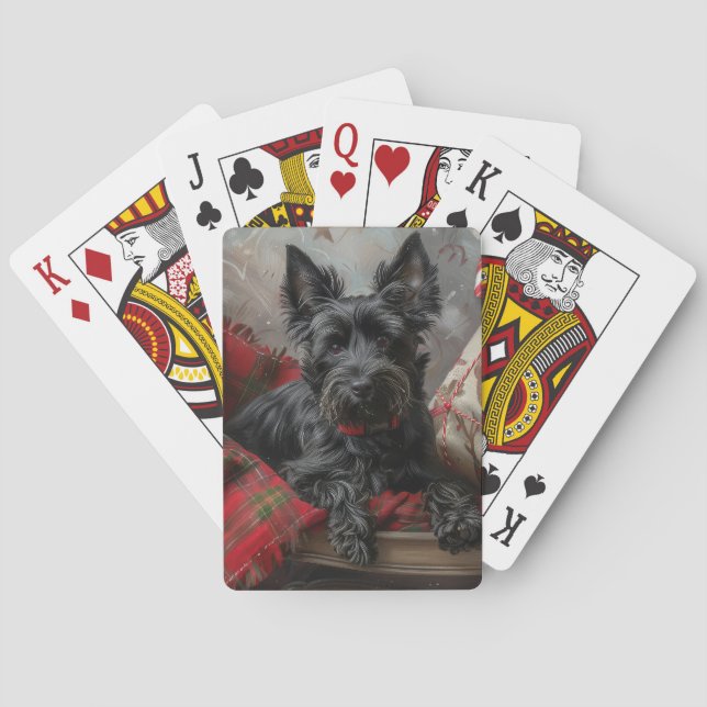 Scottish Terrier Hund jul Festive Casinokort (Baksidan)