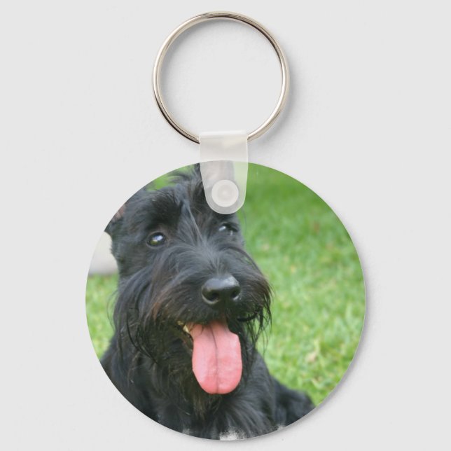 Scottish Terrier Hund Keychain Nyckelring (Framsida)