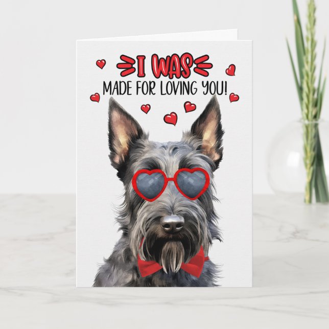 Scottish Terrier Hund Made for Loving You Valentin Helgkort (Framsida)
