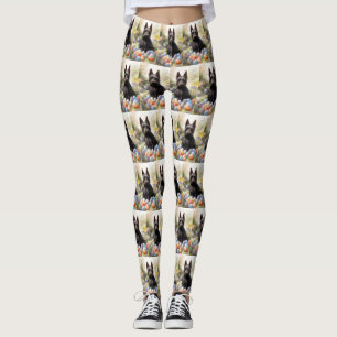 Scottish Terrier Hund med Påskägg Helgdag Leggings